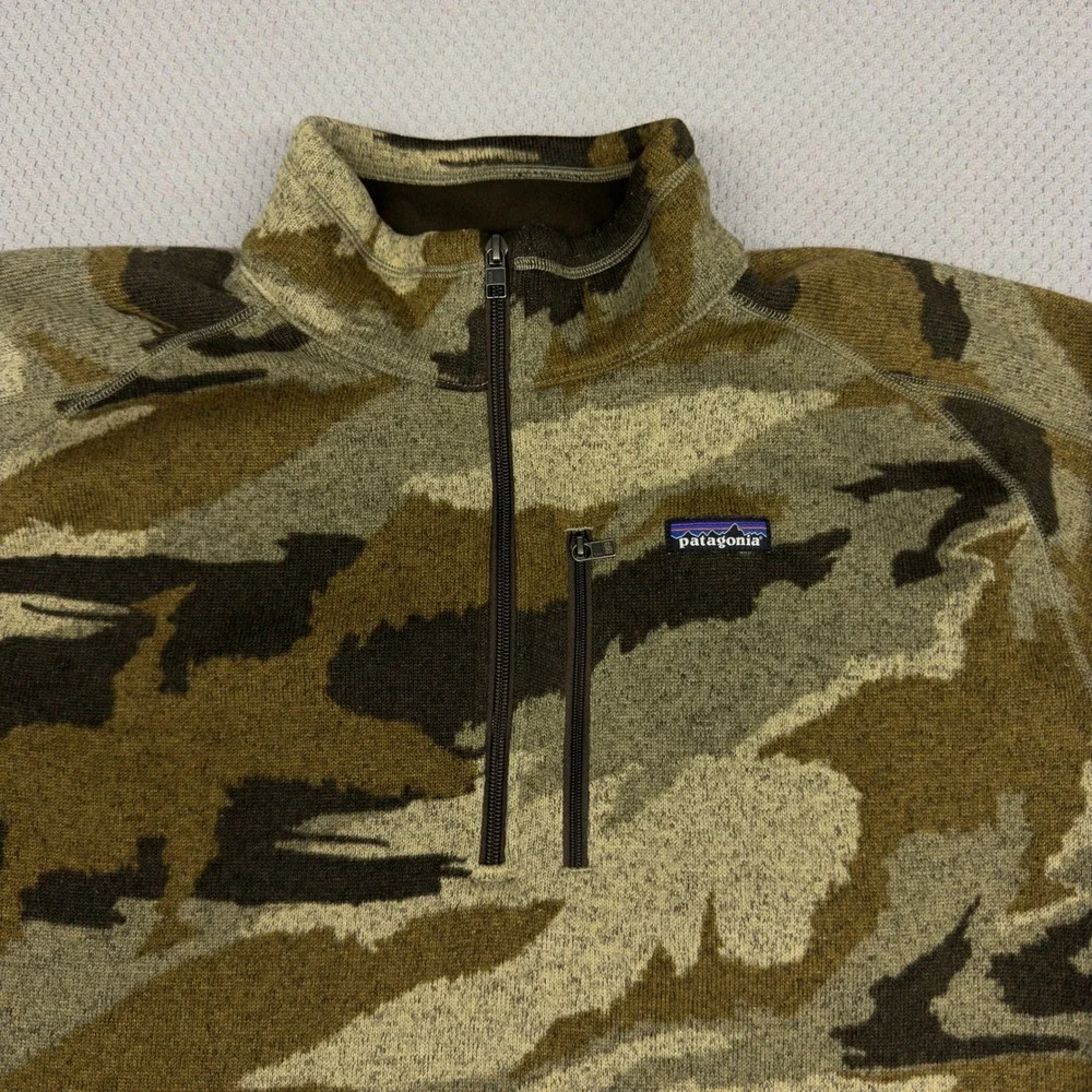 Patagonia Better Sweater 1/4 Zip Pullover Mens 3XL Camo Fleece Jacket Outdoor